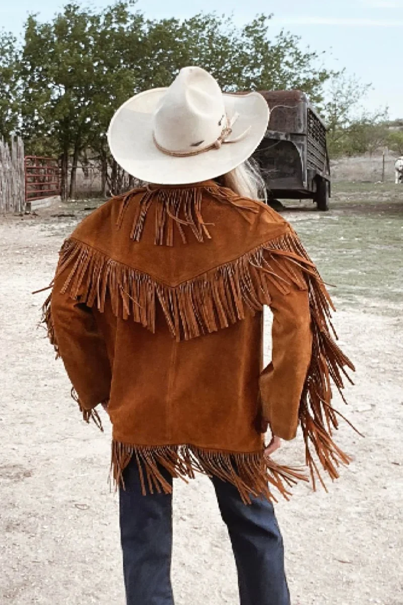 1970’s Fringe with a Shed Horn Button Jacket1970’s Fringe with a Shed Horn Button Jacket
