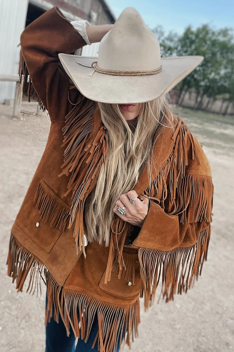 1970’s Fringe with a Shed Horn Button Leather Jacket