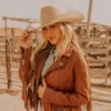 Burnt Orange Moto Leather Jacket