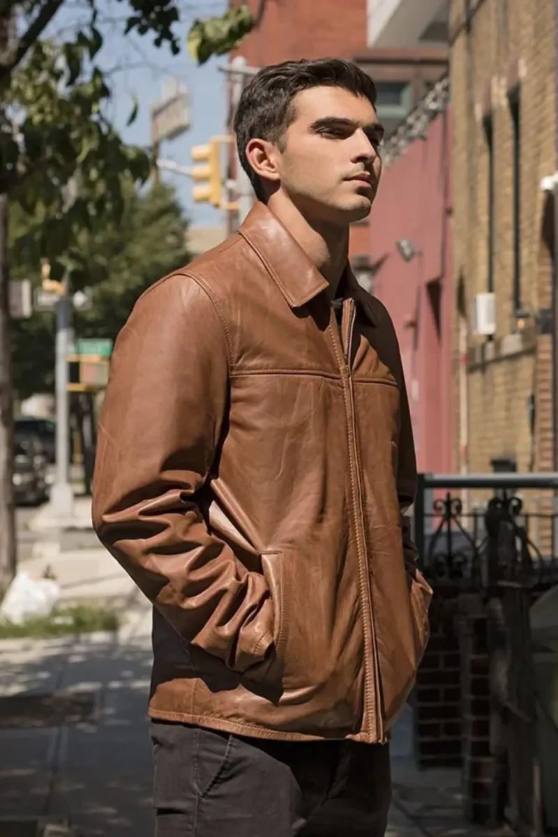 Cattle Cowhide Western Brown Leather Jacket