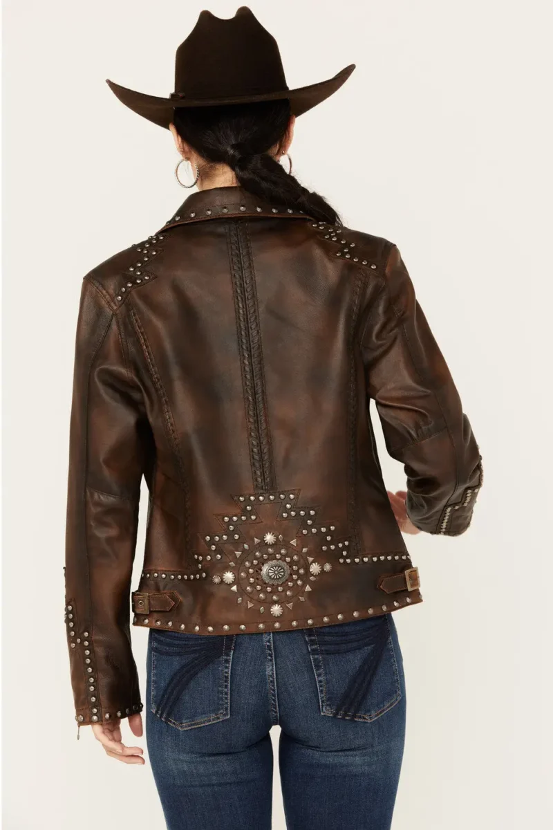 Concho Dark Brown Leather Jacket
