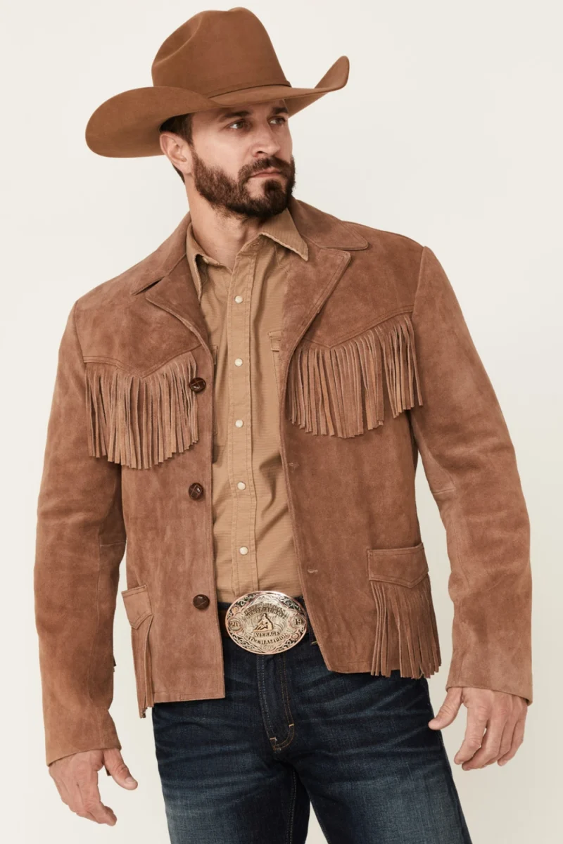 Country Cowboy Rodeo Giant Fringe Suede Leather Jacket