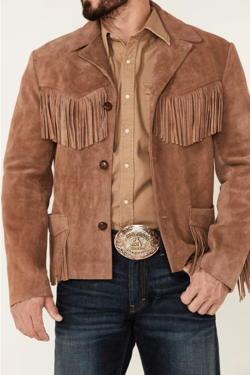Cowboy Rodeo Giant Fringe Suede Leather Jacket
