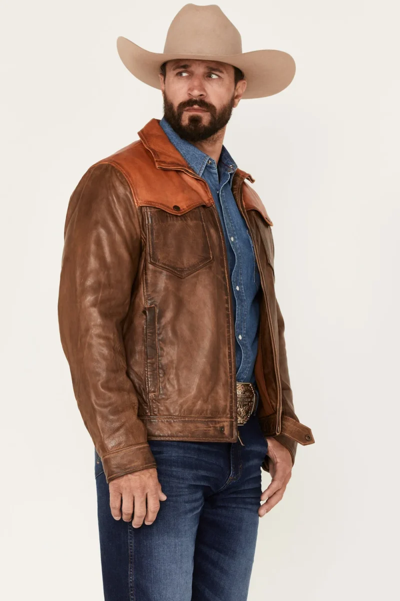 Goldrush Color Block Leather Jacket
