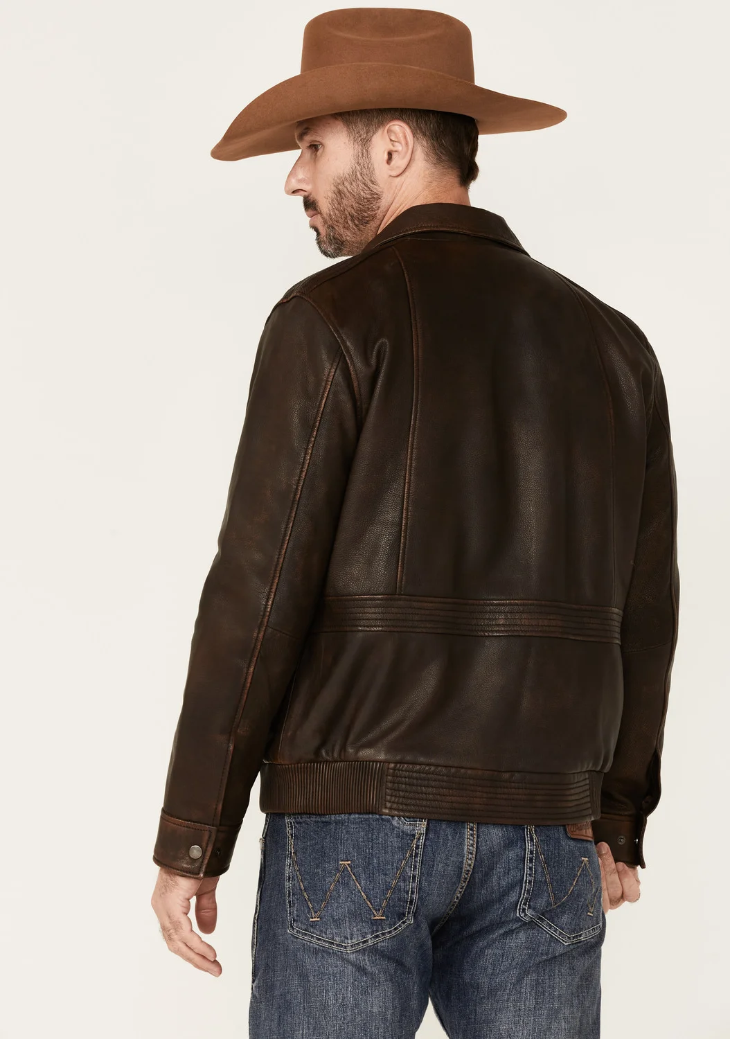 Hector Men’s Full-Zip Dark Brown Leather Jacket