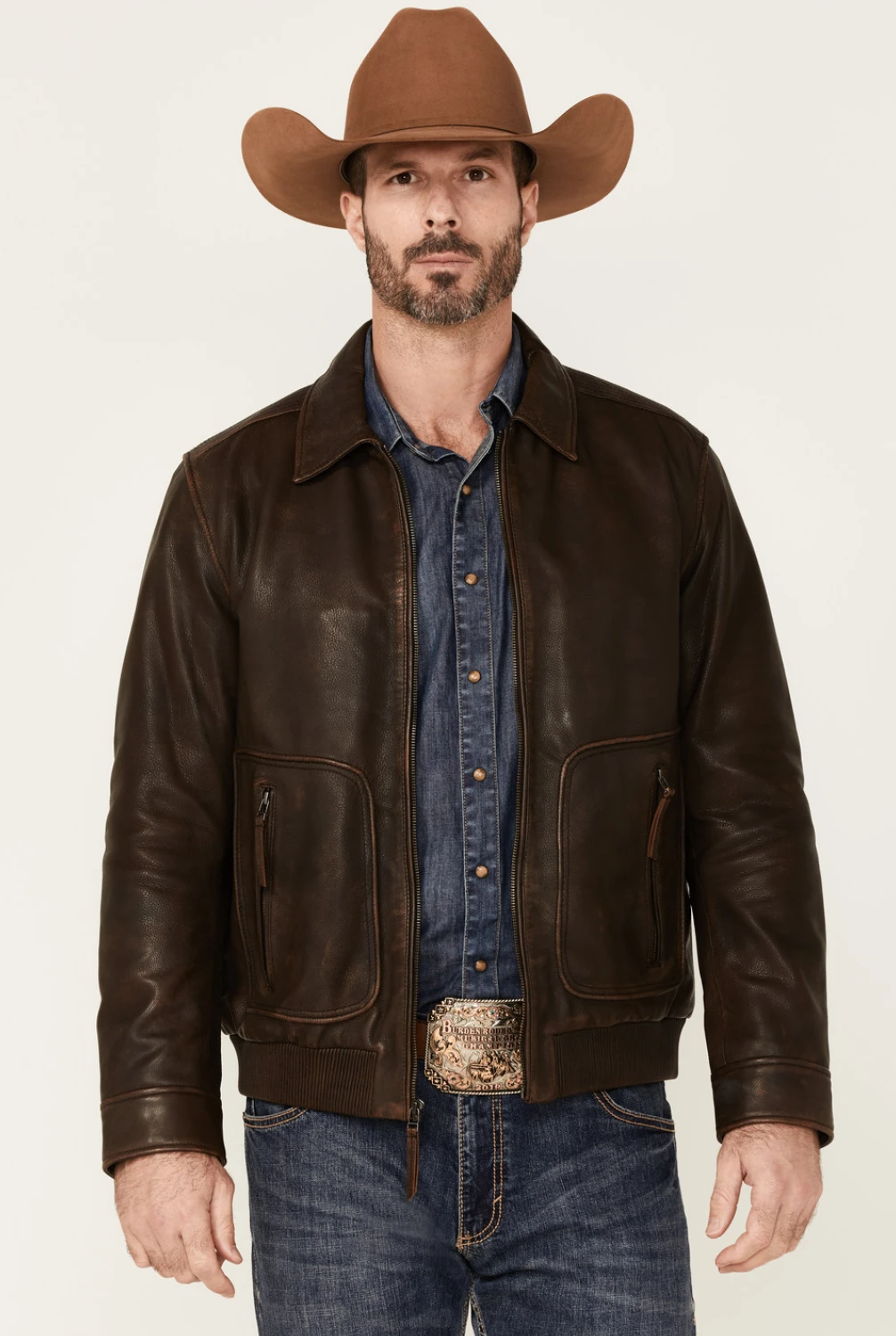 Hector Men’s Full-Zip Leather Jacket