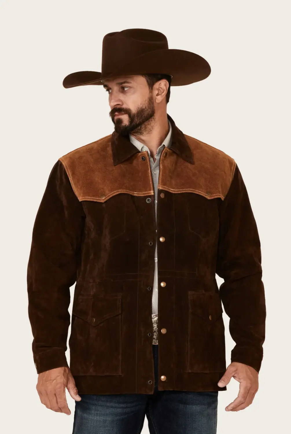 Mens Chocolate Suede Rancher Car Jacket