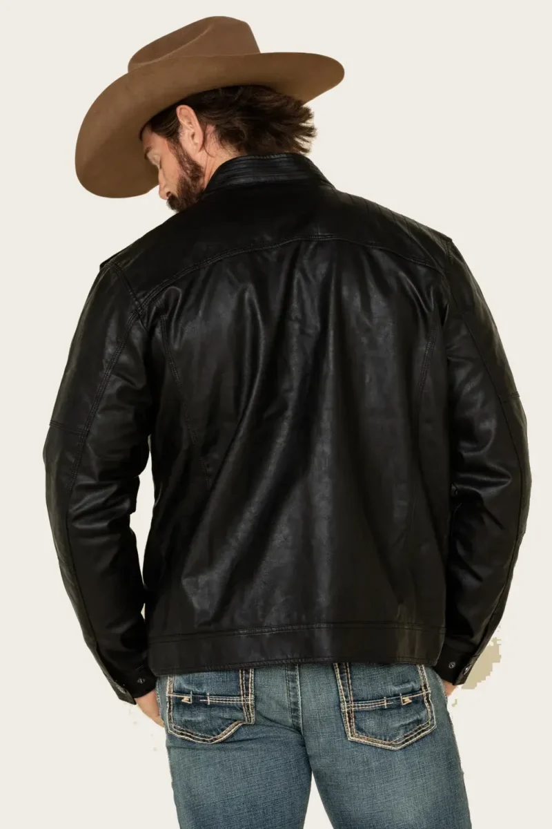 Mens Performance Black Leather Jacket