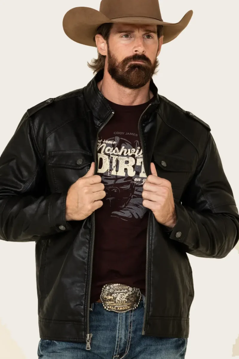 Mens Performance Black Moto Jacket