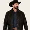 Mens Ranch Black Leather Jacket