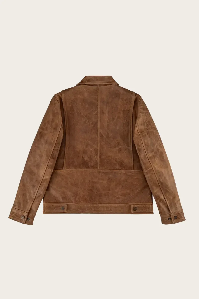 Mens Shirt Style Collar Leather Jacket