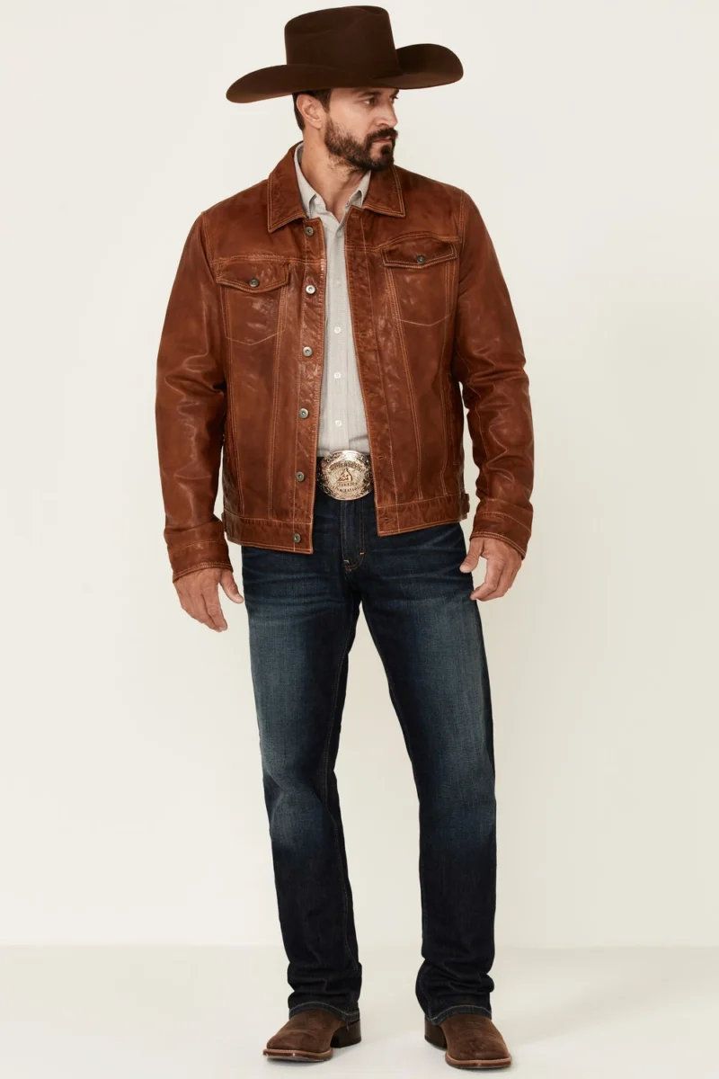 Recon Leather Trucker Jacket
