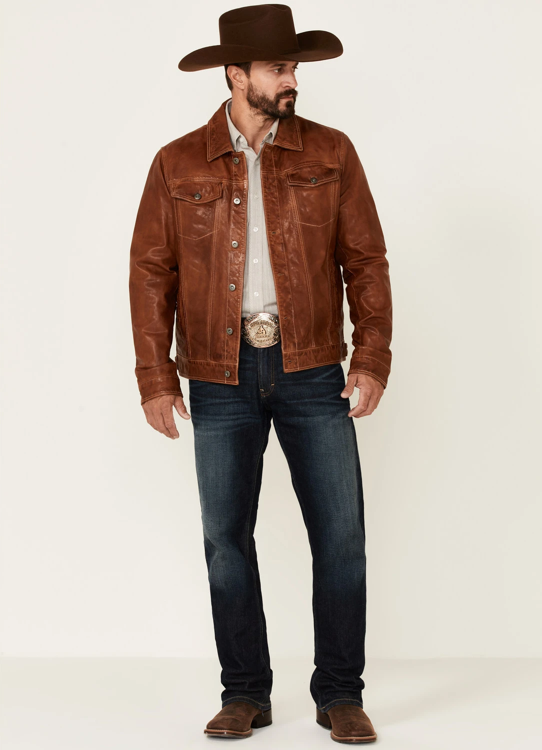 Recon Leather Trucker Jacket