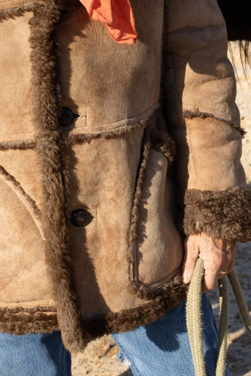 Vintage Marlboro Men Light Brown Leather Coat