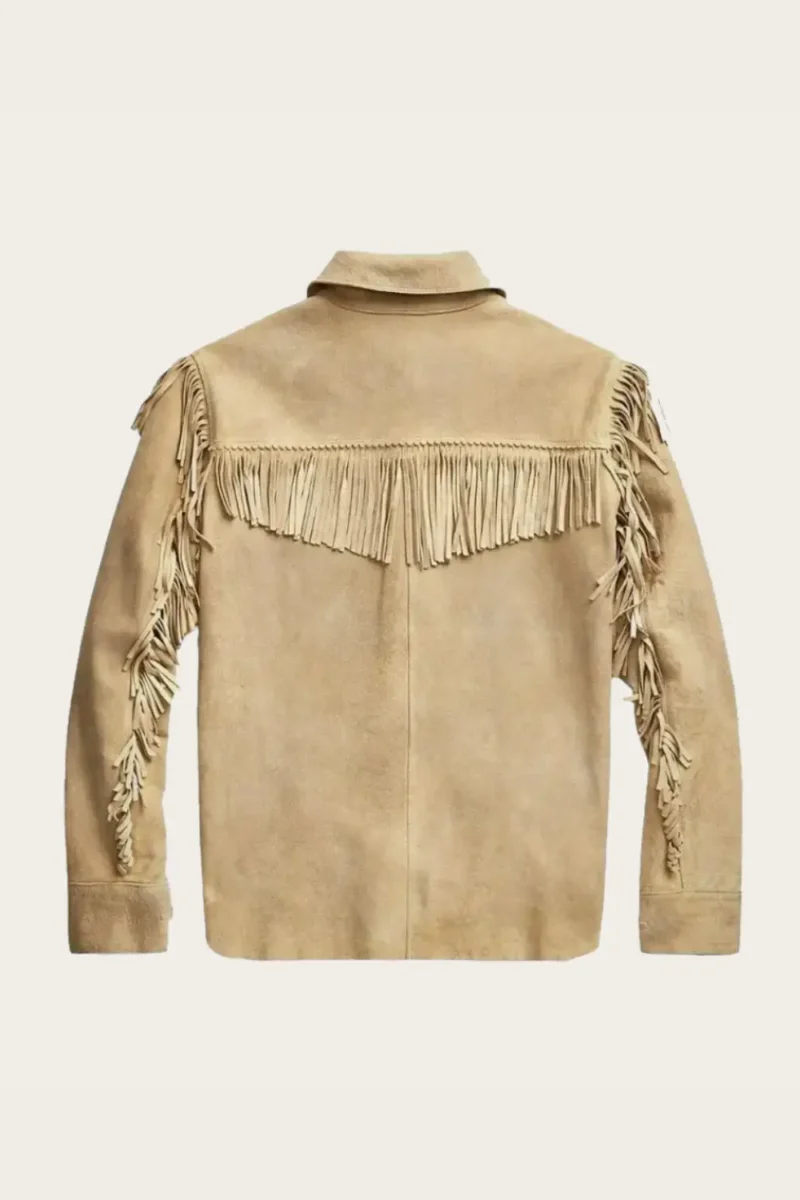 Western Suede Leather Jacket With Beads Fringes
