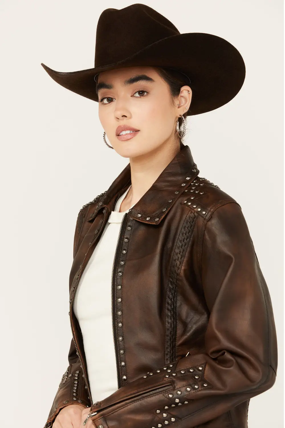 Womens Concho Dark Brown Jacket