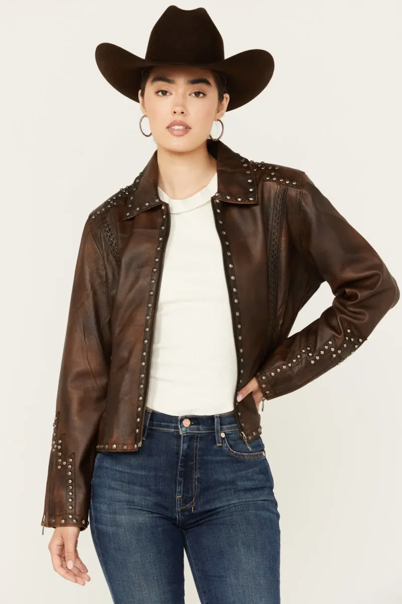 Womens Concho Leather Jacket