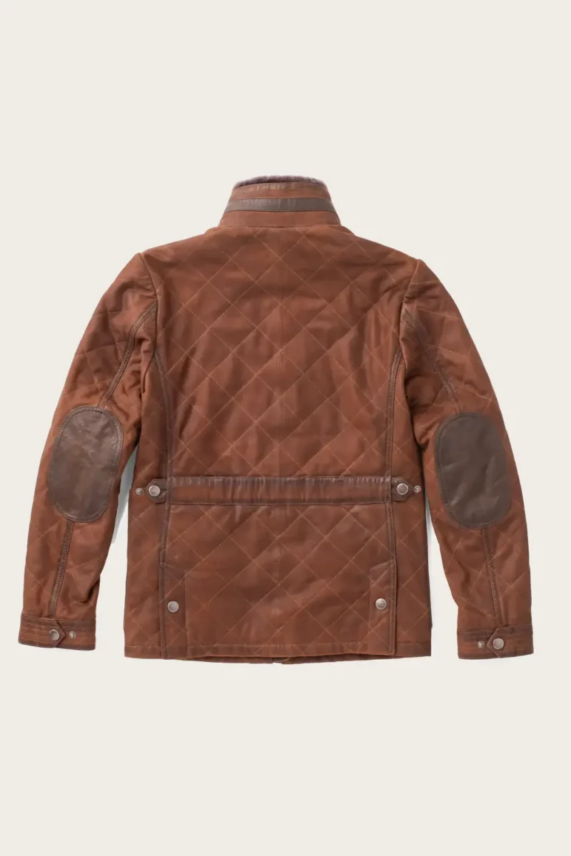 Womens Waxed Suede Brown Leather Jacket