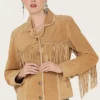 Women's Tan Suede Fringe Jacket