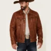 Tawny Men’s Tan Leather Trucker Jacket