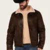 Men’s Shearling Sherpa Lined Leather Jacket