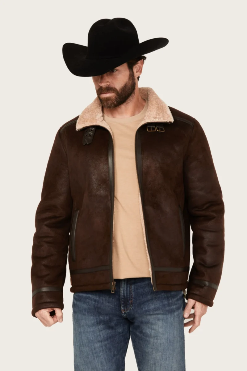 Men’s Shearling Sherpa Lined Leather Jacket