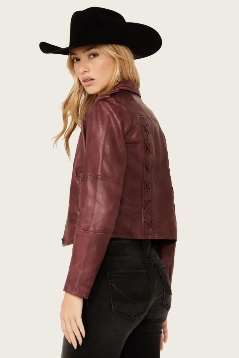Women's Maroon Sparrow Leather Jacket