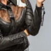 Women’s black cowhide leather jacket