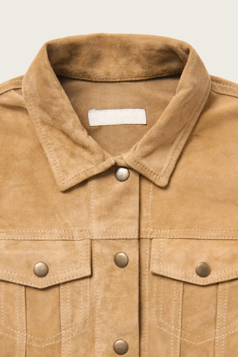 Women’s tan suede leather jacket