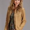 Women’s brown suede leather jacket